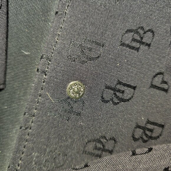 Dooney & Bourke Black Signature Jacquard Canvas Leather Trim Tote Bag w/ Pouch - Picture 13 of 16